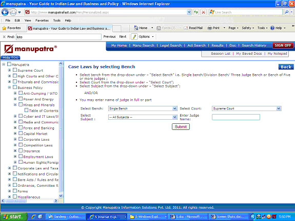 Judgment Search by selecting bench